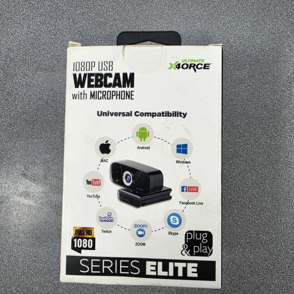 Ultimate X4orce Webcam Series Elite OS 1080p Black New HD USB Microphone X4WCM1